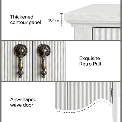 FUSUNBAO 40" Fluted Buffet Cabinet, Sideboard Credenza - Image 5