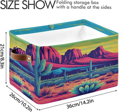 Vibrant Desert Cacti Mountain Storage Bins Box Foldable Shelf Basket - Image 3
