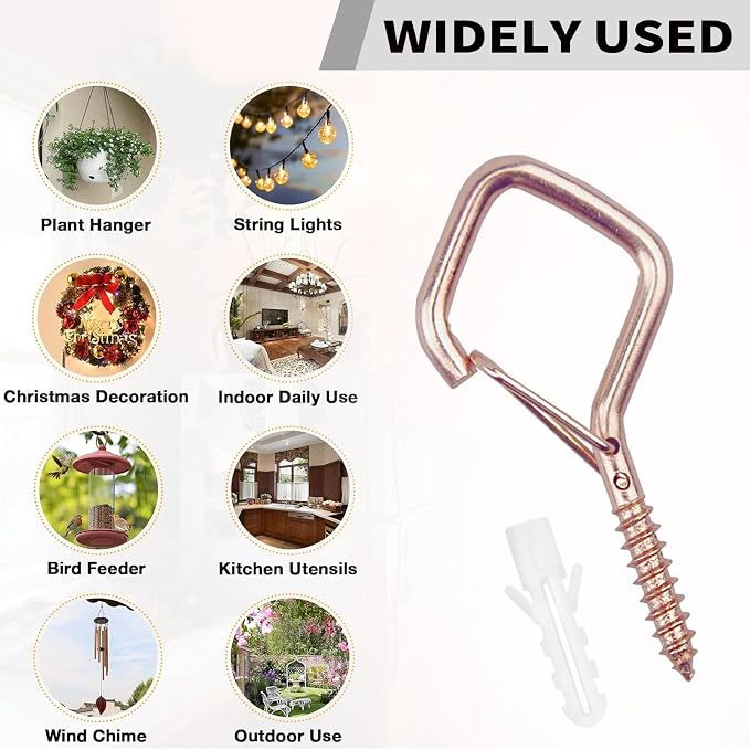 20PCS Eye Screw Hooks for Hanging Heavy Duty - Image 2