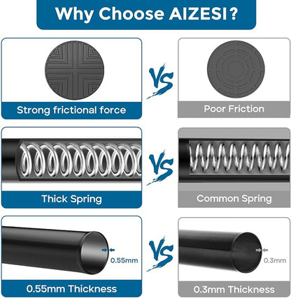AIZESI Tension Rod 24 to 46 Inch, Adjustable Spring Tension Rod No Drilling - Image 4