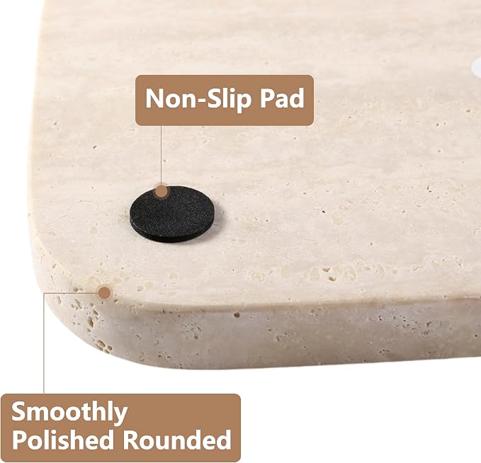 Marble Vanity Tray for Dresser Organizer, Travertine Bathroom Tray Countertop - Image 3