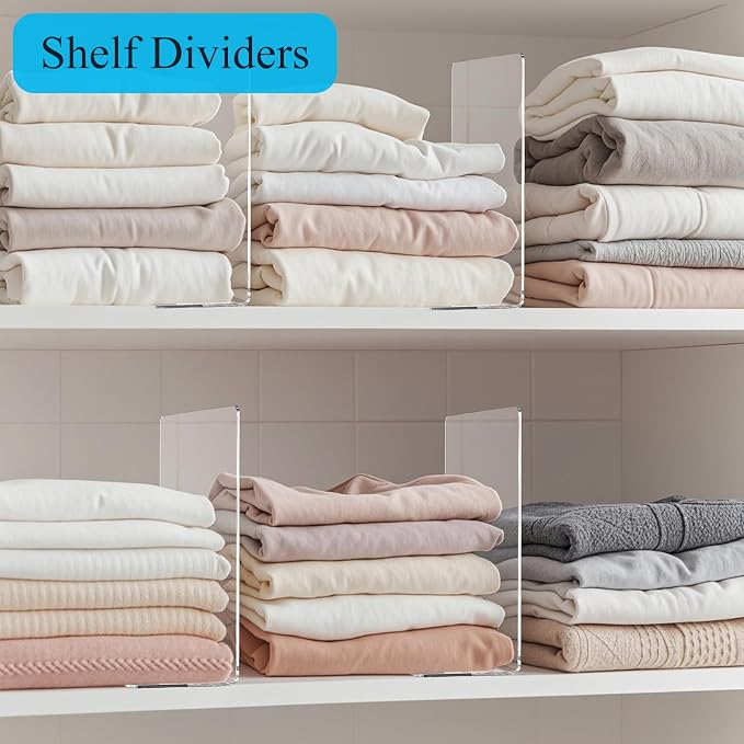 Shelf Dividers for Closet Organization: Acrylic Shelf Dividers for Clothes - Image 6