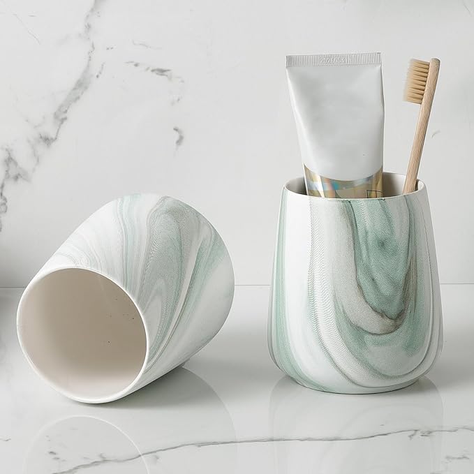 Marble Green Toothbrush Holder for Bathroom - Image 4