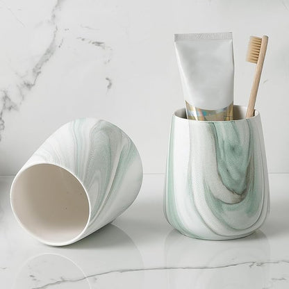 Marble Green Toothbrush Holder for Bathroom - Image 4