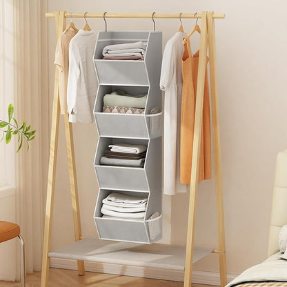 Hanging Closet Organizer 4 Shelf Collapsible Bedroom Closet Organizers and - Image 2
