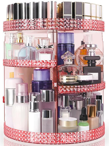 360 Degree Rotating Makeup Organizer, Extra Large Capacity Perfume Holder by HEMTROY