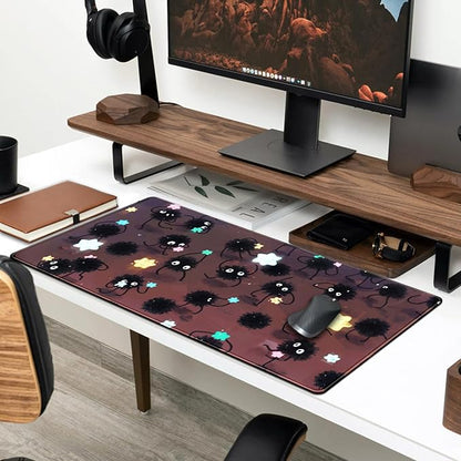 Desk Pad Anime Black Pom Poms Gaming Mouse Pad Large Star Designs Desk Office - Image 7