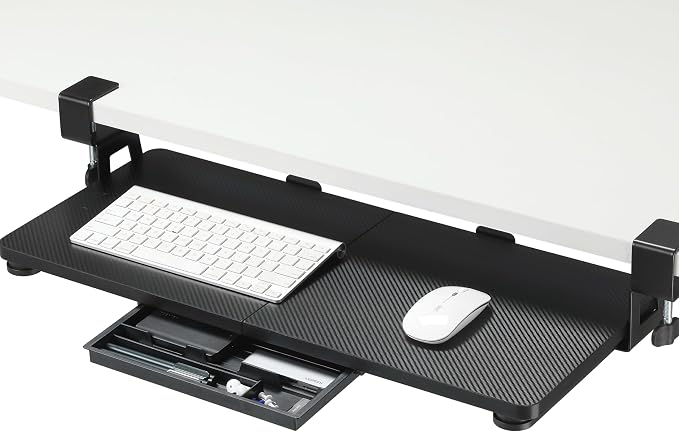 ETHU Keyboard Tray Under Desk, 26.77" X 11.81" Large Size Keyboard Tray by ETHU