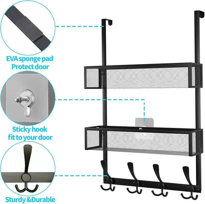 Kaiferty Over The Door Hooks Organizer, Coat Rack - Image 5
