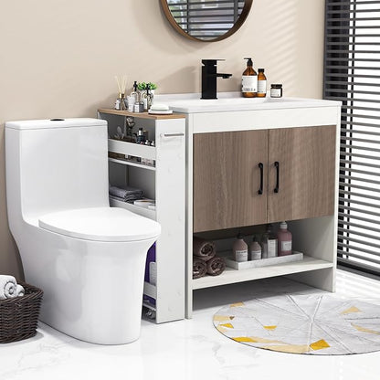 Slim Storage Cart, 4 Tier Rolling Storage Cabinet - Image 4