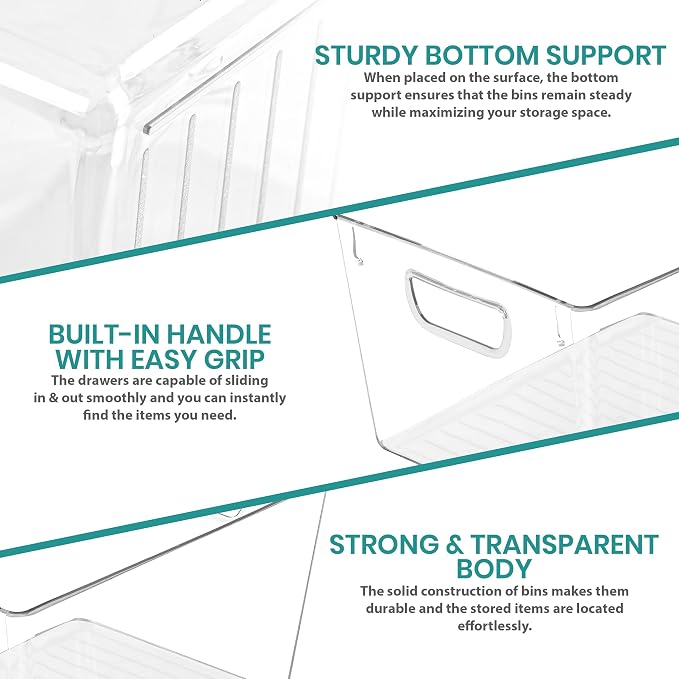 Utopia Kitchen Clear Organizer or Storage Bins - Image 3