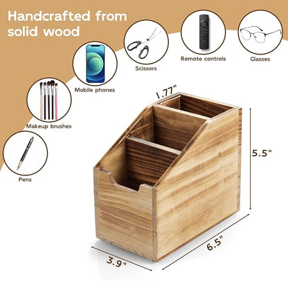 Remote Control Holder, TV Remote Holder, Wood Farmhouse Remote Caddy - Image 2