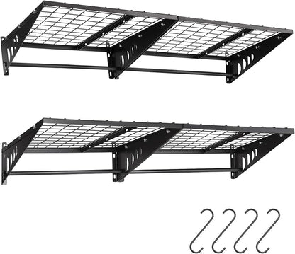 Garage Shelving 2x2ft 4-Pack, Garage Storage Rack 24"x24" Metal Shelves Black by ENJOYWOOD