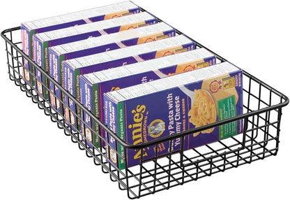 mDesign Wide Wire Storage Basket - Image 6