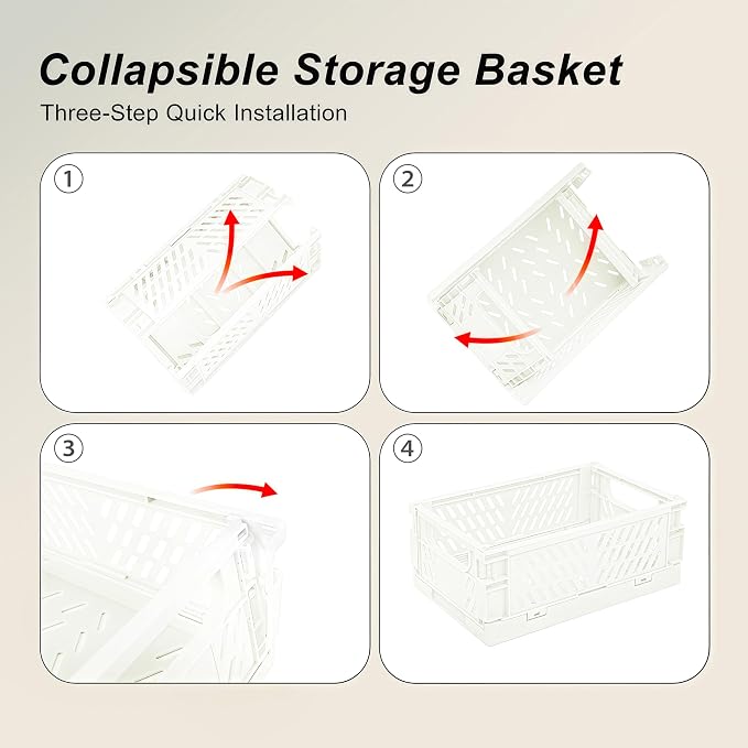 6 Pack Mini Foldable Small Plastic Baskets - Image 4