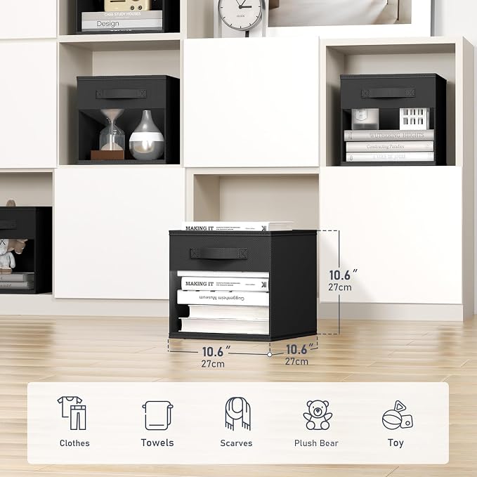 DIMJ Cube Bins, 6 Packs Fabric Storage Cubes - Image 2