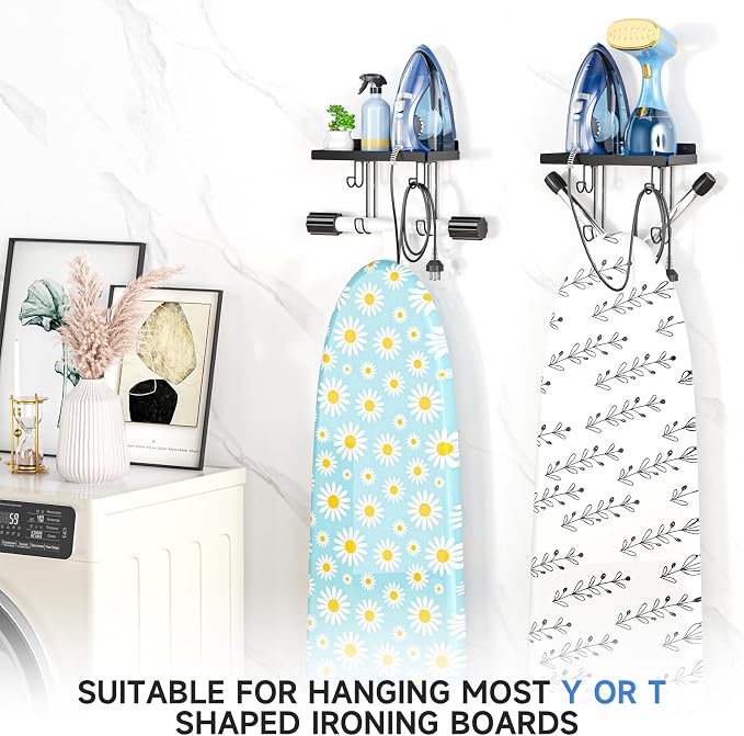 Ironing Board Holder Wall Mounted, Metal Iron Board Wall Hanger - Image 3