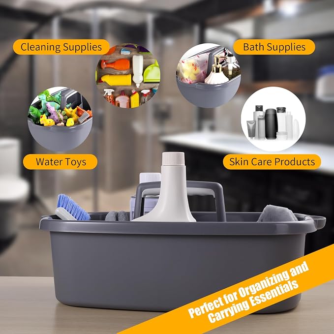 2-Pack Large Gray Cleaning Caddy - Image 5