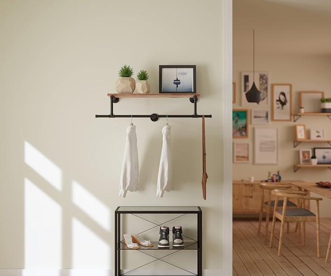 36In Industrial Pipe Clothing Rack - Image 5