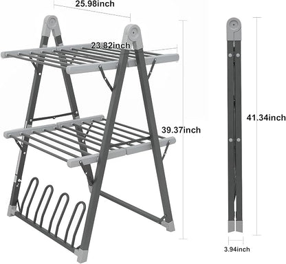Electric Heated Clothes Drying Rack, Foldable Heated Garment Dryer - Image 4