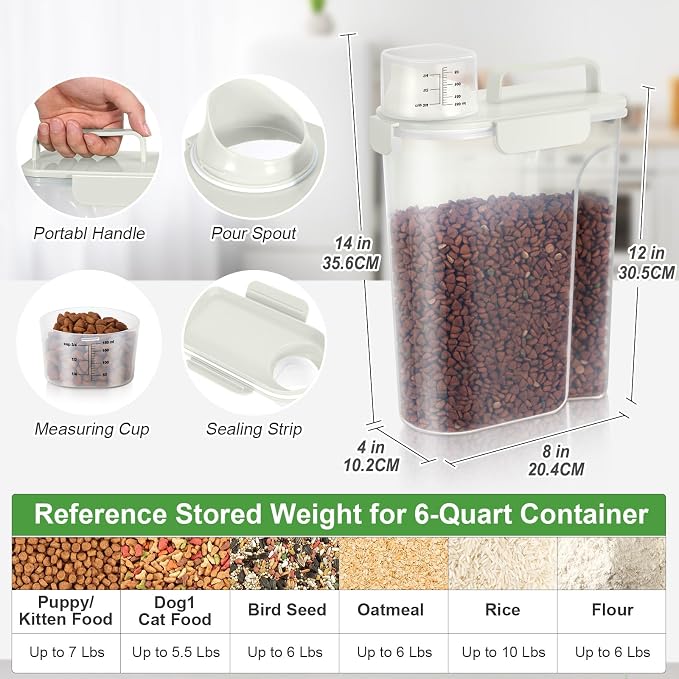 TBMax Airtight Rice Container 10 Lbs, Cereal Dispenser, Pet Cat Dog Food - Image 3