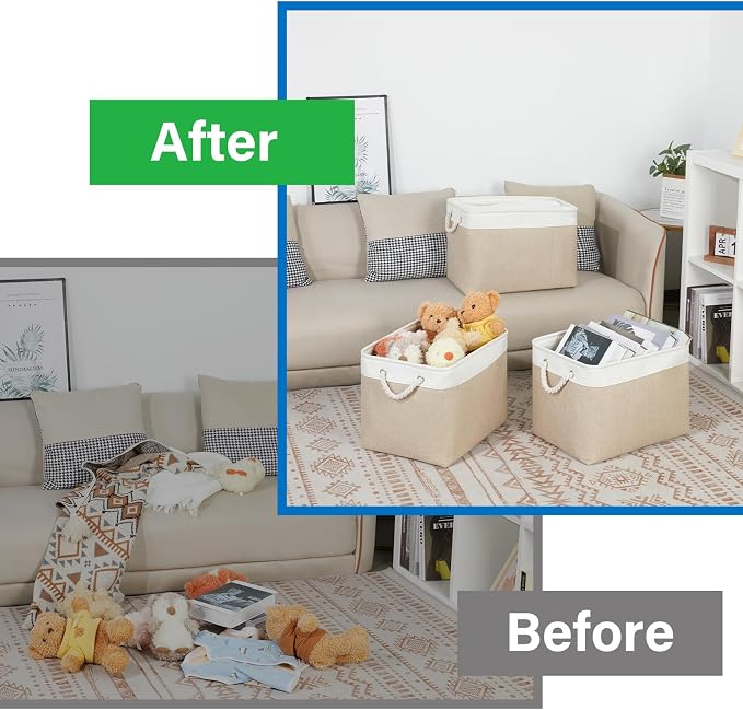 Bidtakay Large Storage Baskets for Organizing Fabric Closet Organizers Storage - Image 8