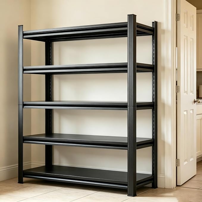 Metal Kitchen Shelf, Heavy Duty 5 Tier Adjustable Storage Shelf, 3000 lb. Load by Buynow