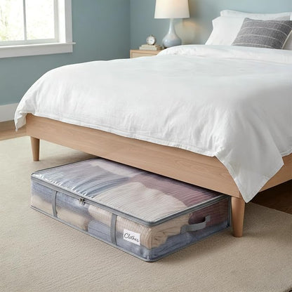 Fixwal 4pcs 90L Under Bed Storage Containers Bins Clear Closet Underbed - Image 6