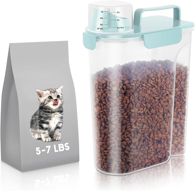 5-7Lbs Airtight Cat Dog Food Storage Container Portable by LEAWALK
