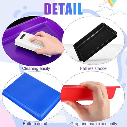 Hoteam 10 Pcs Flat Storage Organizer Tray Bin Paper Tray - Image 2