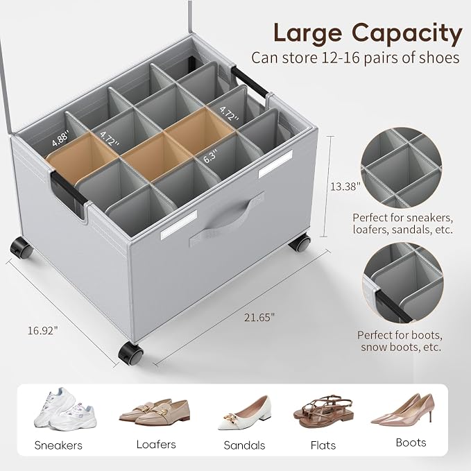 HOUSE AGAIN Shoe Organizer for Closet, Shoe Storage Organizer - Image 2