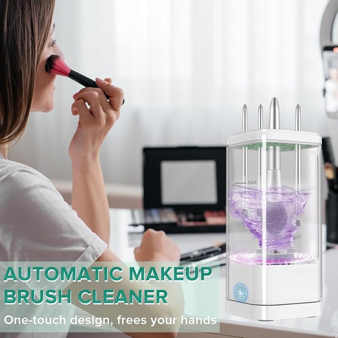 Electric Makeup Brush Cleaner, Portable Automatic Makeup Brush Cleaning Solution - Image 2