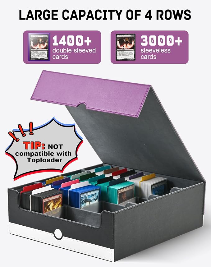 ZLCA Card Storage Box Holds 3200+, Deck Storage Case - Image 6
