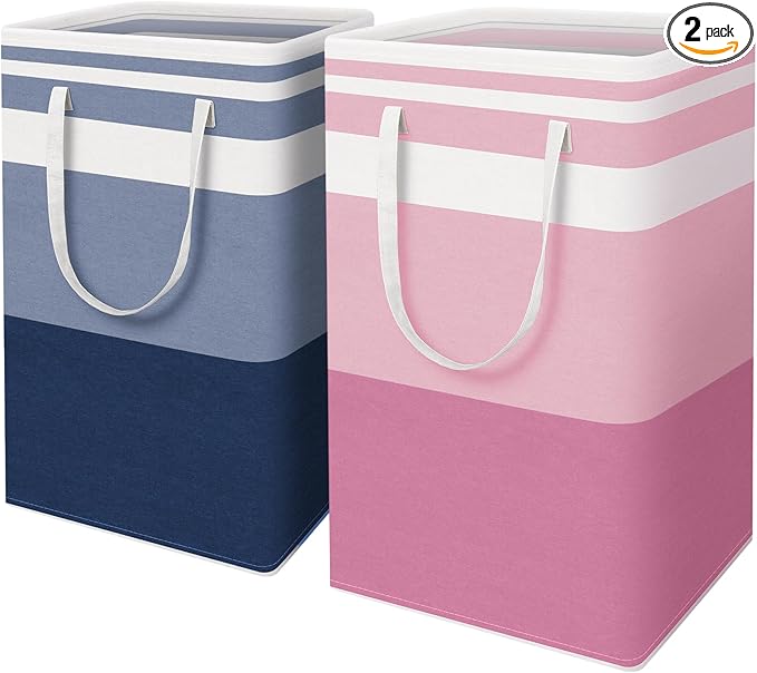 HomeHacks 2 Pack Large Laundry Baskets, Waterproof, Freestanding Laundry Hampers by HomeHacks