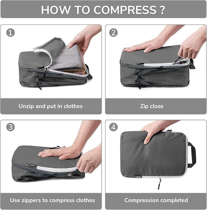 CherryNow Compression Packing Cubes, 7 Set Packing Cubes Compression, Travel - Image 3