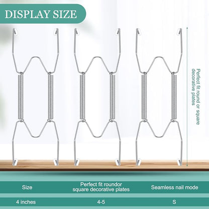 Hotop 12 Pieces Plate Hangers for Wall Stainless Steel Wire Invisible Heavy - Image 2