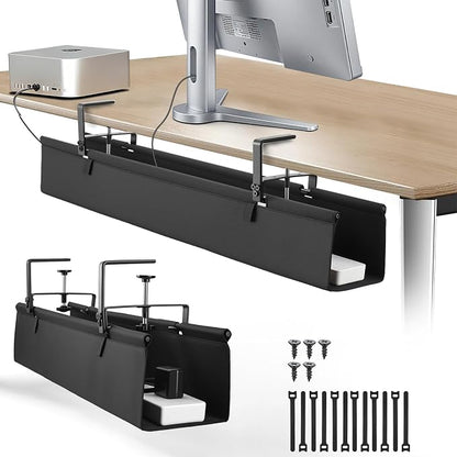 Oxford Cloth Under Desk Cable Management Tray, No-Drill 48" Desk Cable by Atrastout