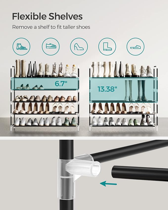 SONGMICS 5-Tier Shoe Rack, Shoe Storage - Image 9