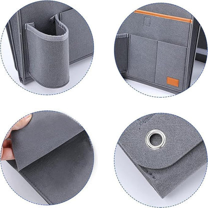 Bringsine Bedside Caddy, Felt Bed Storage Organizer Hanging Bag Holder - Image 4