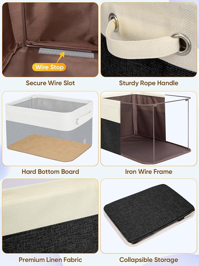 BALEINE 3 Pack Fabric Storage Bins - Image 6