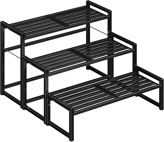 Ekisemio 3-Tier Metal Plant Stand, Heavy Duty Waterproof Indoor Outdoor by Ekisemio