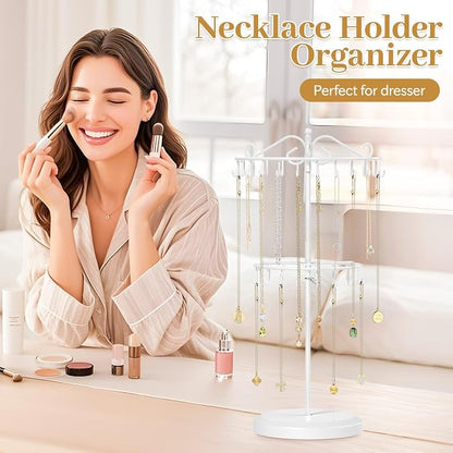 MODOWEY Rotating Necklace Holder Organizer Display Stand - Image 6