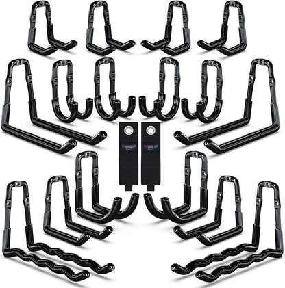 3-H Garage Wall Hooks 18 Pack, One-Piece Construction Garage Hooks Heavy Duty by 3-H