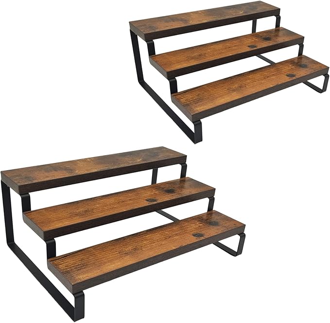 2 Pack 3 Tier Expandable Spice Rack OrganizerDisplay Riser Stand, Kitchen by VOKEEH