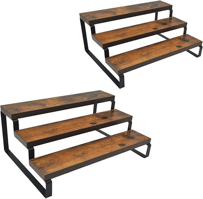 2 Pack 3 Tier Expandable Spice Rack OrganizerDisplay Riser Stand, Kitchen by VOKEEH
