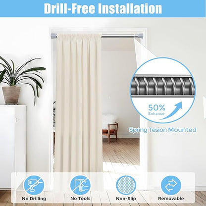 AIZESI Shower Curtain Rod 45-77 Inch Adjustable No Drilling, No Slip, - Image 3