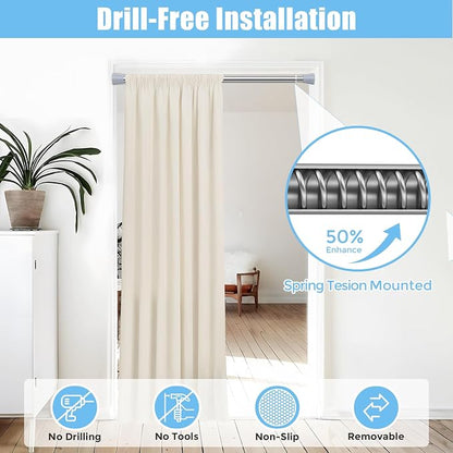 AIZESI Tension Curtain Rod Spring Tension Rods - Image 4