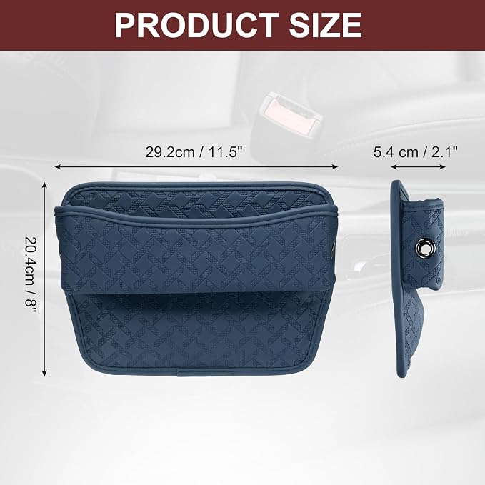 HARFINGTON Car Seat Gap Filler Organizer 11.5 x 8 x 2.1 Inch Leather Universal - Image 2
