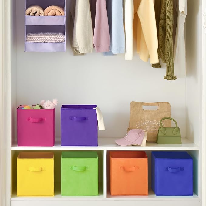 GRANNY SAYS 11 Inch Cube Storage Bins, Cube Storage Organizer, Rainbow | - Image 7