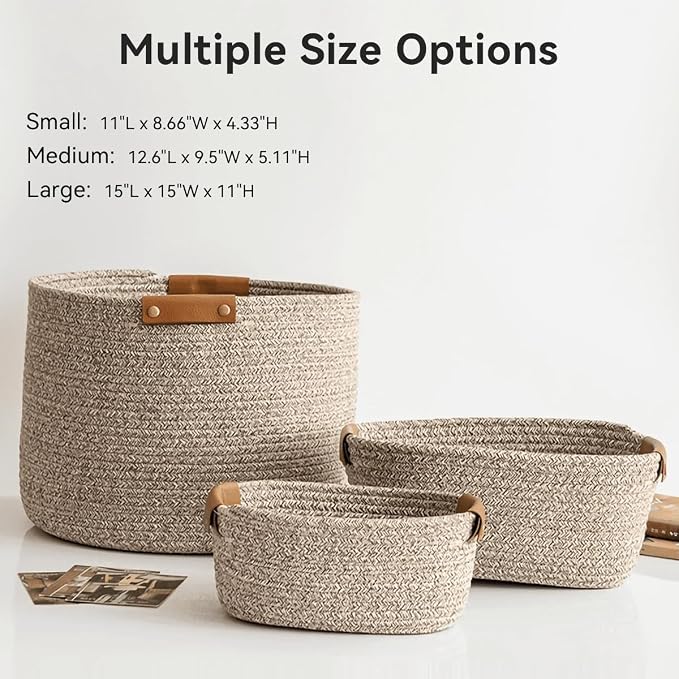 Medium Cotton Woven Basket - Image 4
